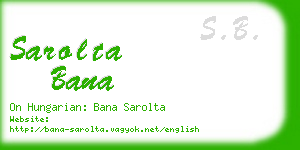 sarolta bana business card